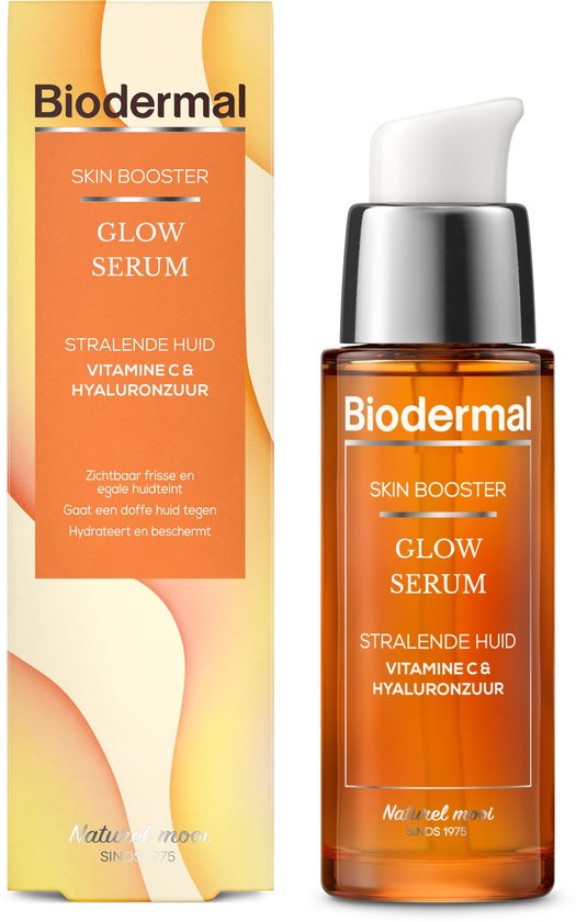Biodermal Skin Booster Glow serum – Serum voor een stralende huid met hyaluronzuur en Vitamine C - Hyaluronzuur serum 30ml cadeau geven