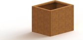 MySteel Cortenstaal plantenbak Texas 400x500 Bodemplaat + 4 wielen (50kg per wiel)  - Hoogte: 400mm