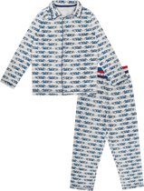 Claesen's Jongens Pyjama-Blauwe Raceauto's Print- Maat 104-110