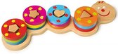 Houten Rups Speelgoed Kinderen Vormpjes Puzzel - leren en spelen - Hout  - Educatief - 10 + Maanden -  Eerste speelgoed30x13x4 cm