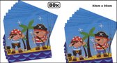 80x Servetten piraat blauw 33 x 33 cm papier |Piraten | verjaardag |festival| thema | feest |party |feest |drinken |eten