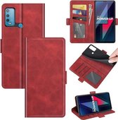 Voor wiko Power U30 Dual-side magnetische gesp Horizontale flip lederen tas met houder & kaartsleuven & portemonnee (rood)
