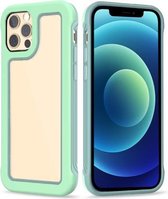 Crystal PC + TPU schokbestendig hoesje voor iPhone 12/12 Pro (Matcha Green + Finland Green)