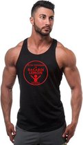Zwarte Tanktop sportshirt met “Ik ga zwemmen in Bacardi Lemon “ print rood Size XXXL