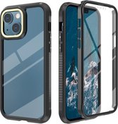 C1 2 in 1 schokbestendige TPU + pc-beschermhoes met PET-schermbeschermer voor iPhone 13 mini (zwart)