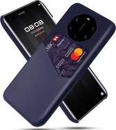 Voor Huawei Mate 40 RS Doek Textuur PC + PU Lederen Achterkant Schokbestendig Hoesje met Kaartsleuf (Blauw)