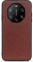 Voor Huawei Mate 40 RS Nauwkeurige Gat Schapen Textuur Lederen Schokbestendige Case (Bruin)