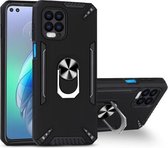 Voor Motorola Moto G100 PC + TPU-beschermhoes met 360 graden draaibare ringhouder (zwart)