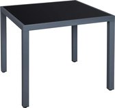Nancy's Bracbeuf Tuintafel - Glas - Aluminium - Salontafel - Vierkant - Grijs - 85 x 85 x 73 cm
