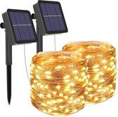 Lichtketting | Lichtsnoer | Zonne-energie | 12 Meter | 120 LEDS | 8 Modi | Buitenverlichting | Warm Wit | Kerstverlichting | Kerstversiering | Lichtsensor