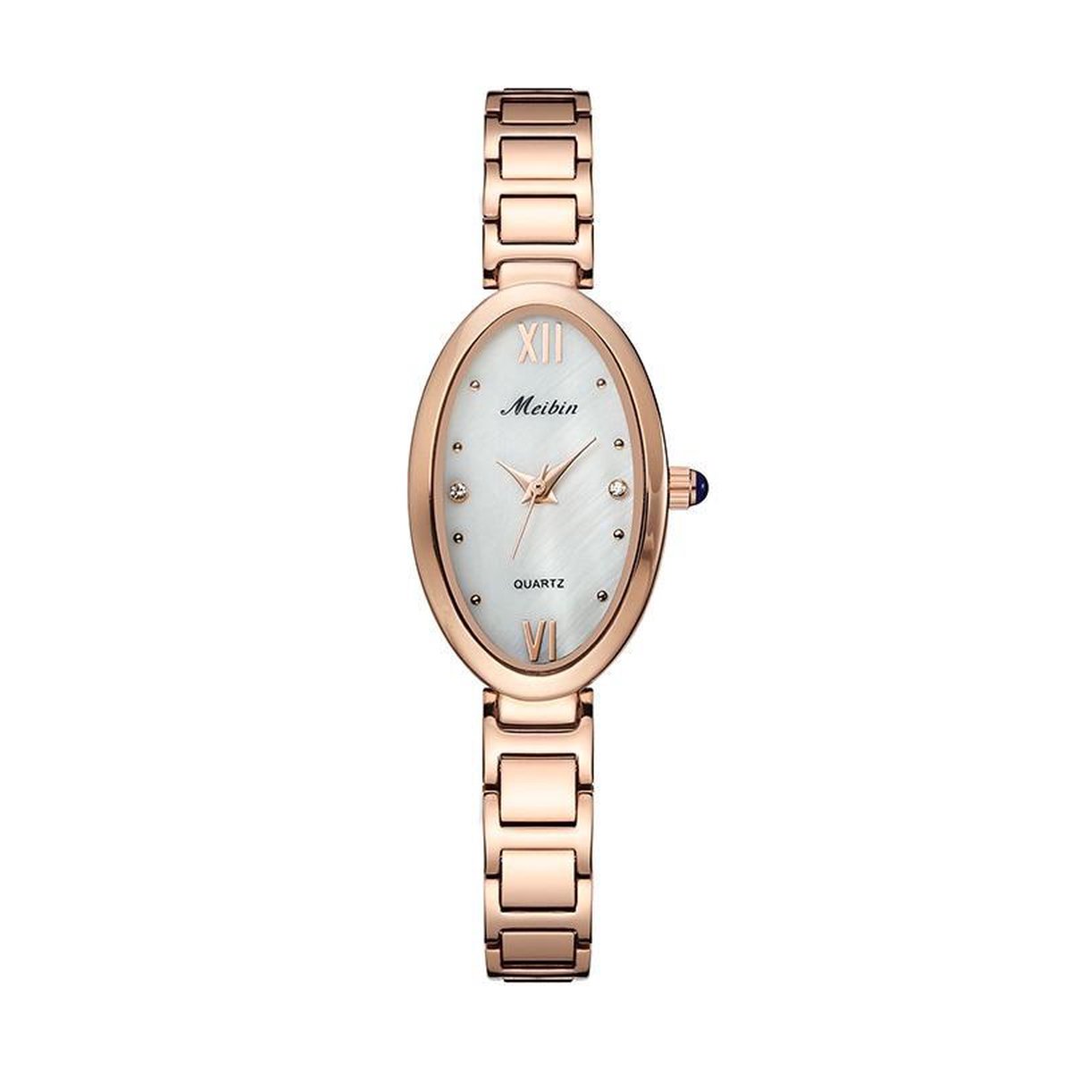 Longbo - Meibin - Dames Horloge - Rosé/Wit - Ovaal - 21.5*34mm (Productvideo)
