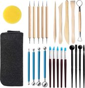 SmartImprove Polymeer Klei Gereedschap Boetseerklei Set (24 PCS met Tas)