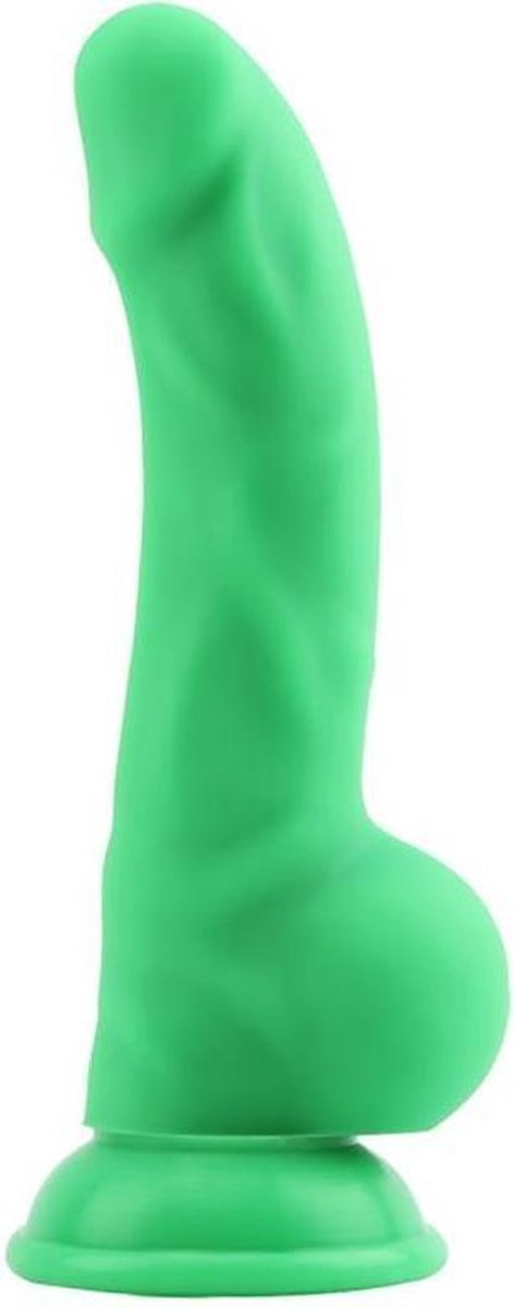 Goedkoopste DeLuxe Pure Nature Neo Colours - Siliconen Dildo - 23 x 4.1 cm - Groen