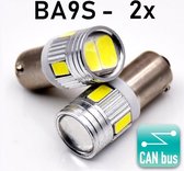 Autolampen BA9S T11 T4W CANbus geschikt - 6 - Led Signal Light - 12V - Knipperlicht - 3030SMD Bright White - 6500k - 2 Stuks