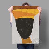 African Portrait Brown Orange Print Poster Wall Art Kunst Canvas Printing Op Papier Met Waterproof Inkt 42x60cm Multi-color