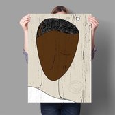 African Ethno Male Abstract Afrikaanse Man Print Poster Wall Art Kunst Canvas Printing Op Papier Met Waterproof Inkt 40x50cm Multi-color