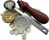 SET Smeltlepel & Stempel voor het maken van Waxzegels & lakzegels - Duif - Incl. 100 waxzegels parelmoer - Knutselen - Knutselpakket - Bruiloft - Wax zegel - Wax stempel - Wax zege