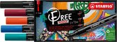 STABILO FREE - Acryl Marker - T300 - Ronde Punt - 2-3 mm - Set Urban - Met 5 Verschillende Kleuren