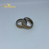 Mannenring - Gouden Chainspinner Ring - 20 mm - Maat 63 - Man - Sierraad - Accessoires - Kettingmotief - Goudkleurig - Heren Ring - Outfit - Jewellery