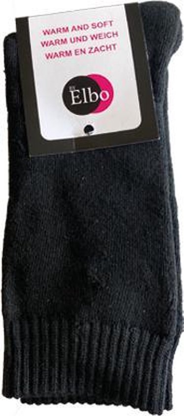 ELBO thermo sokken – 2 pack – maat 43/46 – badstof voering – zwart - Merkloos
