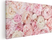 Artaza - Peinture sur toile - Bouquet de roses Witte et roses - Fleurs - 40 x 20 - Klein - Photo sur toile - Impression sur toile