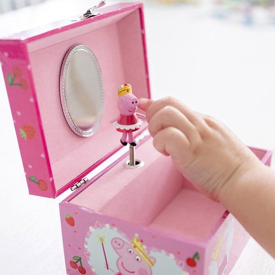 Peppa Pig sieradendoosje, juwelenkistje, muziekdoosje - met draaiende Peppa ballerina en spiegel - Bambolino Toys van Peppa Pig — afbeelding 3