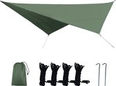 TDR - Outdoor Draagbaar Zonnescherm Met Opbergtas - Waterdicht - camping zonnescherm waterdicht scherm 300 *300cm - 3-4 Personen -Leger groen