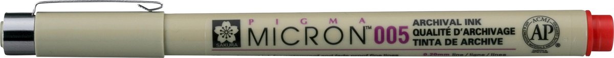 Sakura Pigma Micron 0.20 mm Archival Ink Pen Rood