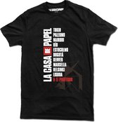 La Casa De Papel T-shirt Names Katoen Zwart/wit/rood Mt M