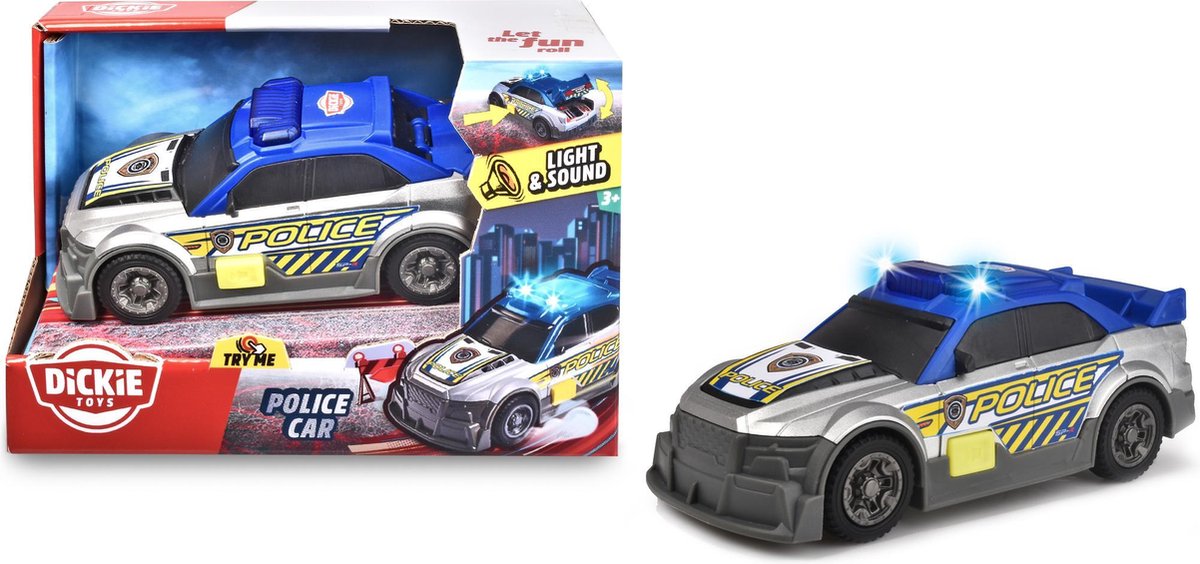 Dickie Toys Politiewagen - 15cm - Licht en Geluid- Speelgoedvoertuig