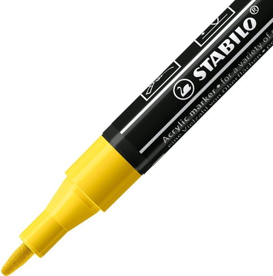 STABILO FREE - Acryl Marker - T100 - Ronde Punt - 1-2 mm - Set Royal - Met 5 Verschillende Kleuren