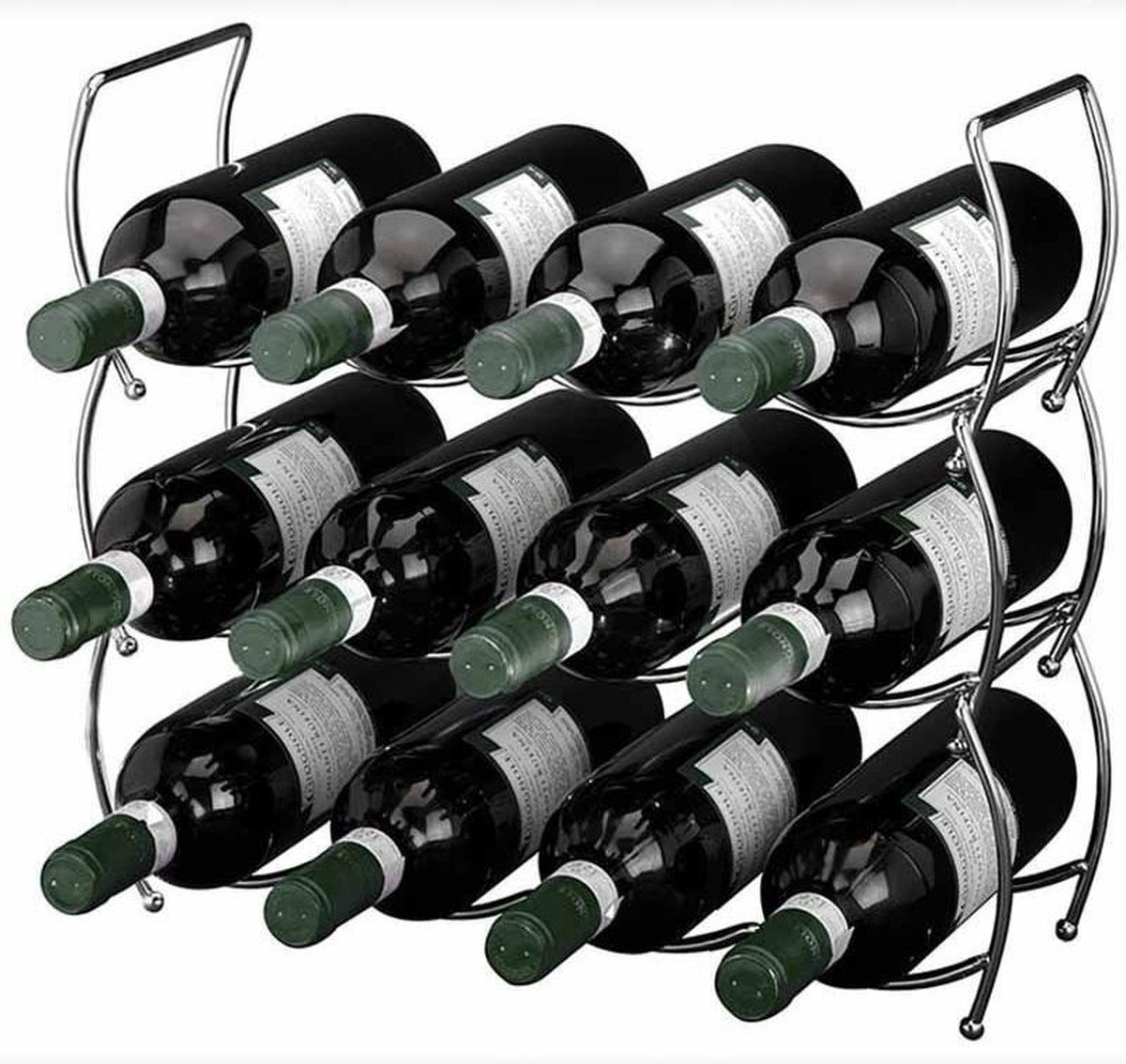 Stapelbaar wijnrek - 12 flessen - 3 delig - Merkloos