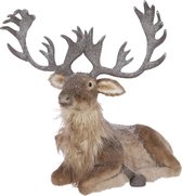 House Of Seasons Kerstdecoratie Eland 61 X 40 X 65 Cm Bruin