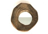 Teak Houten Spiegel Rond