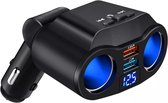 Wards Auto Sigarettenaansteker Splitter - Auto Oplader 12V Splitter - Auto Oplader Met Bluetooth - Zwart