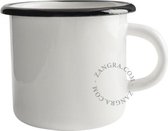 Zangra emaille beker 25 cl - wit