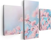 Artaza - Triptyque de peinture sur toile - Fleurs roses en Fleurs - 90x60 - Photo sur toile - Impression sur toile