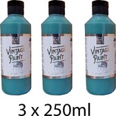 Set van 3 stuks - vintage paint - krijtverf - groen - forrest green - 750ml - verpakt als 3 x 250 ml