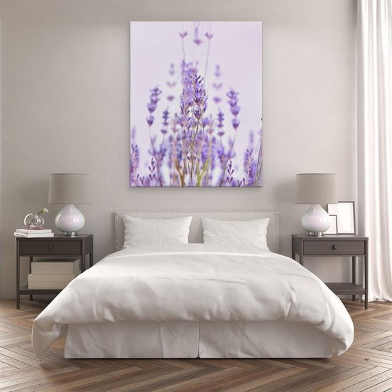 Artaza Toile Peinture Violet Lavande Fleurs - 80x100 - Groot - Photo sur Toile - Impression sur Toile