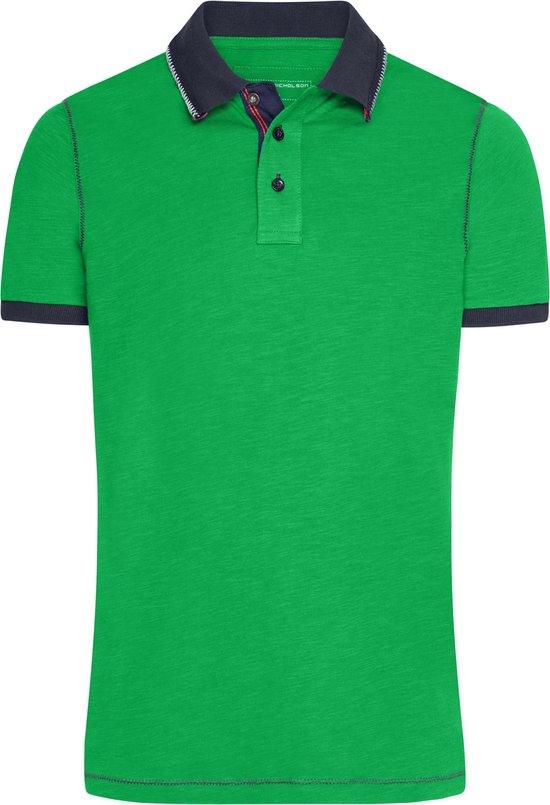 James & Nicholson Poloshirt - urban - groen - heren - polo XL