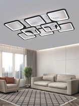 UnicLamps LED Bluetooth 6x2 - Plafondlamp Met Afstandsbediening - Smart lamp Zwart - Dimbaar Met App - Woonkamerlamp - Moderne lamp - Plafoniere