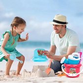 Buxibo 9 Delige Strand/Zandbak Speelgoedset - Emmer met Diertjes en Schepjes - Zandbakspeeltjes/Strandspeelgoed/Strandset - Roze