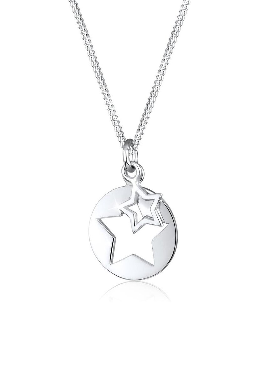 Elli - Halsketting - Dames Sterren Astromunt Uitgesneden in 925 Sterling Zilver Verguld - Dames