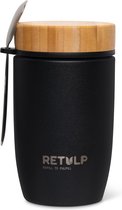 Retulp Big Mug Premium Black - Lunchpot - Thermos - Lunchbox - 500 ml - RVS - Zwart