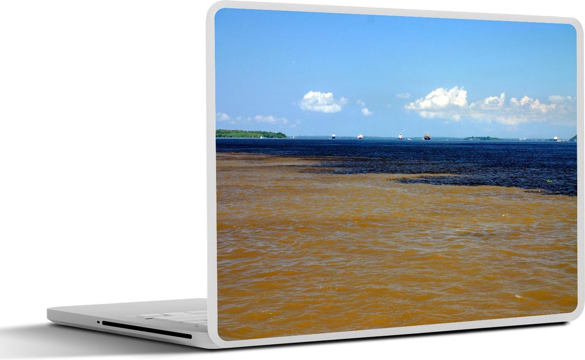 Afbeelding van product SleevesAndCases  Laptop sticker - 14 inch - Overzicht over de samensmelting van de wateren bij de Encontro das Águas