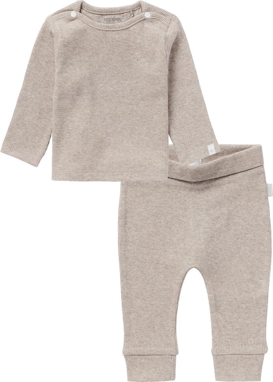 Noppies SET(2delig) Broekje NAURA en Shirt NATAL taupe - Maat 62