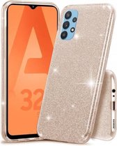 Samsung Galaxy A32 5G Hoesje Glitters Siliconen TPU Case Goud - BlingBling Cover