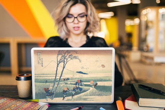 Sticker pour ordinateur portable - 15,6 pouces - Ejiri dans la province de Suruga - peinture de Katsushika Hokusai