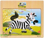 Mini puzzel Zebra - kinder puzzel - 12 stukjes