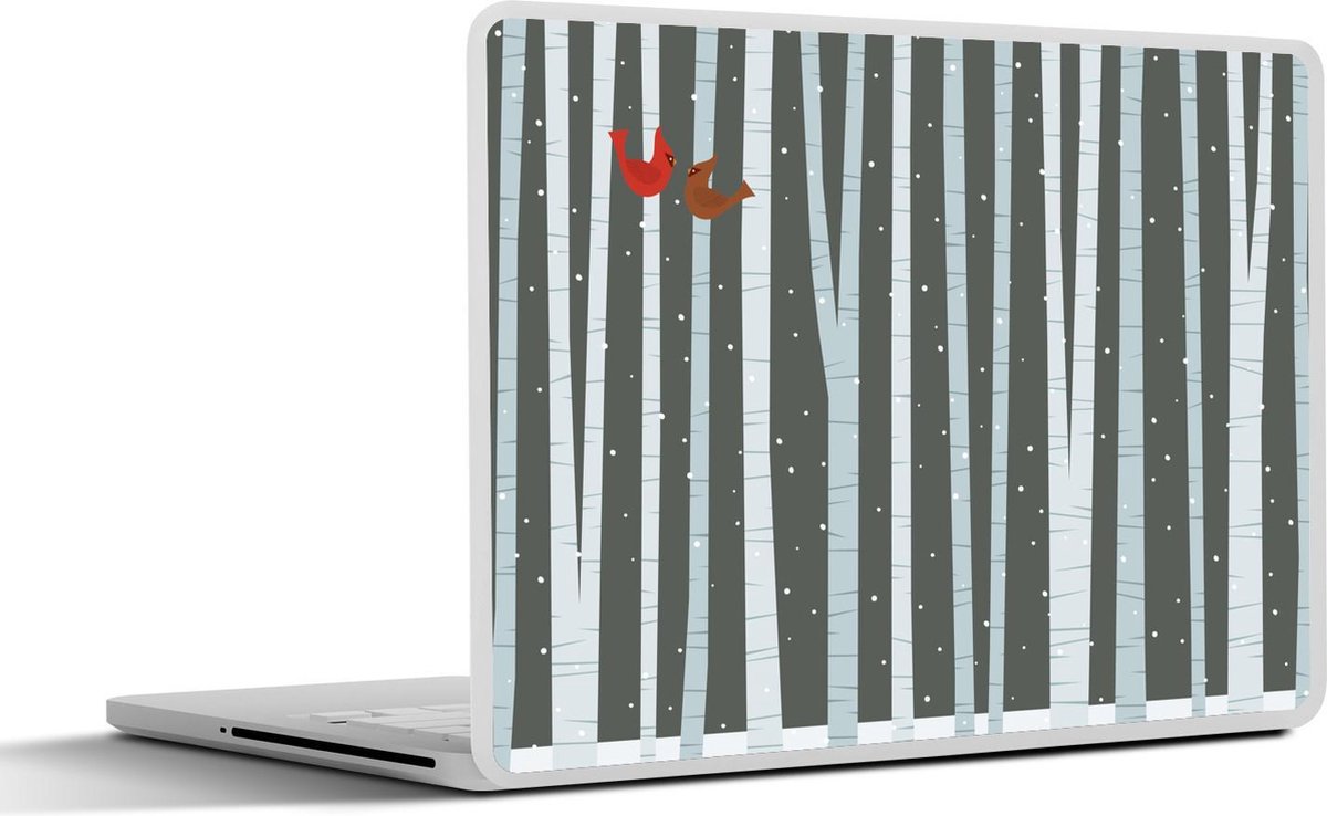 Afbeelding van product SleevesAndCases  Laptop sticker - 15.6 inch - eekhoorns in een berkenbos